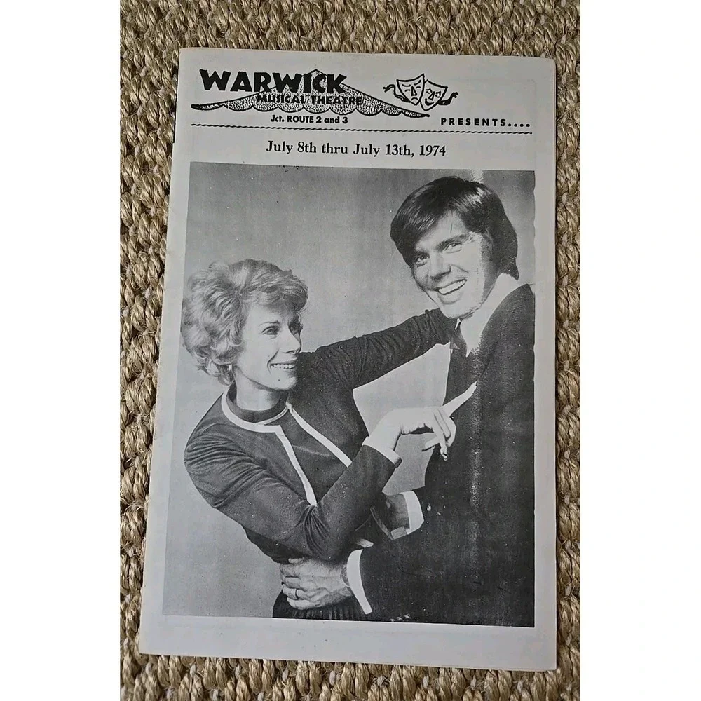 Rare Joan Rivers/John Davidson Warwick Musical Theatre RI Program 7/8-7/13, 1974